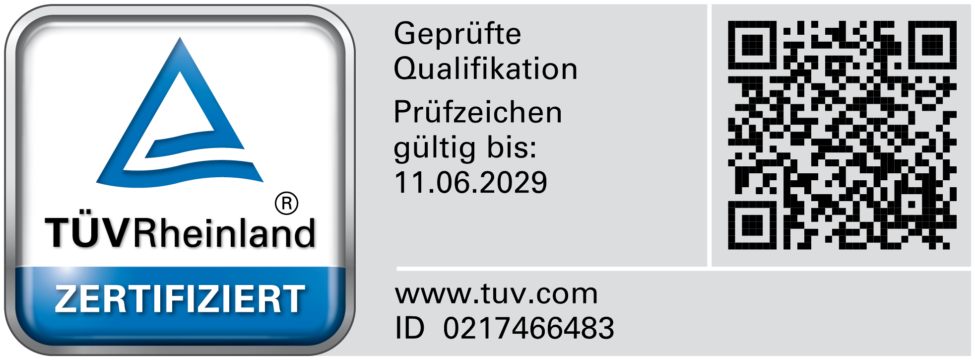 Prüfzeichen TÜV Rheinland